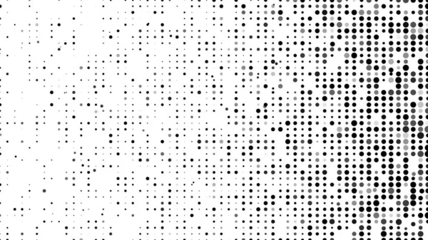 Abstrakte Halbtontextur Punkte Hintergrund Schwarze Teilchen Unterschiedlicher Größe — Stockvektor