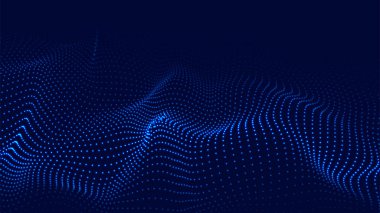 Vektör soyut gelecek arka planı. Büyük veri görselleştirmesi. Parçacıkların dinamik dalgası.