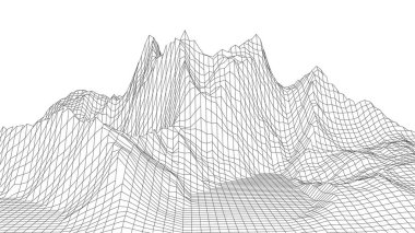 Beyaz arkaplanda tel çerçeve tasarımı. Teknoloji ağı.