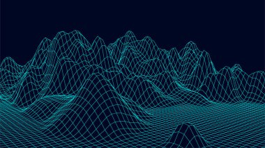 Mavi arkaplanda kablo çerçeve tasarımı. Teknoloji ağı.