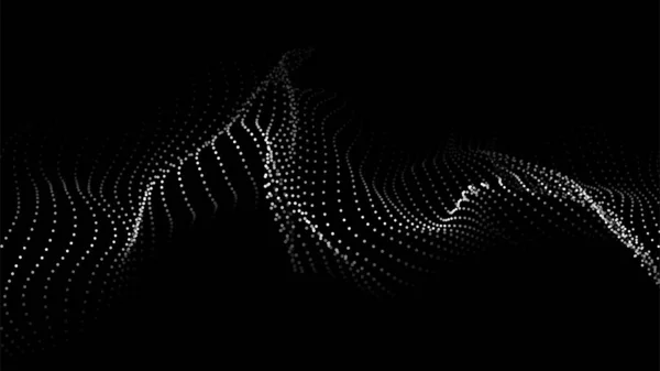 Векторный Абстрактный Футуристический Фон Большая Визуализация Данных Динамическая Волна Частиц — стоковый вектор