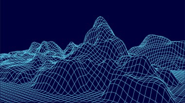 Mavi arkaplanda kablo çerçeve tasarımı. Teknoloji ağı.