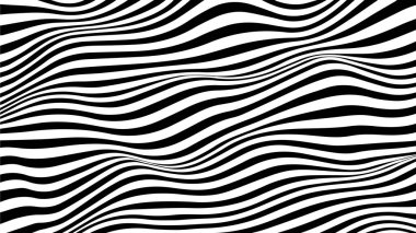 Siyah ve Beyaz Çizgilerle Vektör Optik illüzyon.