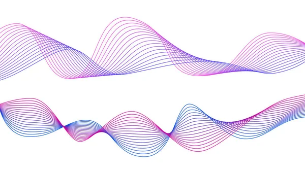 Kromme Gekleurde Lijnen Een Witte Achtergrond Abstracte Golf Van Vele — Stockvector
