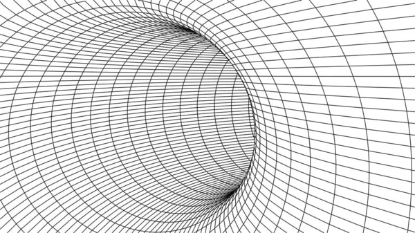 Túnel Estructura Alambre Tecnología Sobre Fondo Blanco Rejilla Futurista — Archivo Imágenes Vectoriales