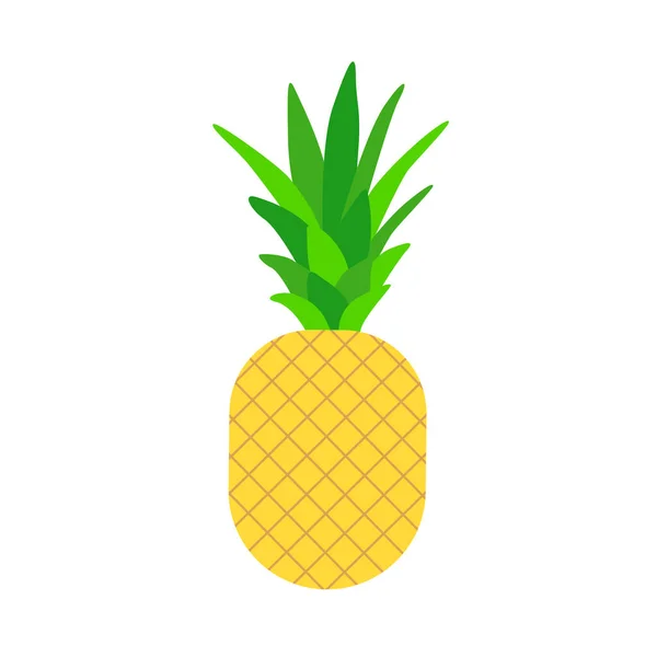 白色背景上的菠萝图标 成熟的异国情调水果 风格平坦 矢量说明 — 图库矢量图片