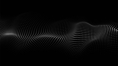 Vektör soyut gelecek arka planı. Büyük veri görselleştirmesi. Parçacıkların dinamik dalgası.