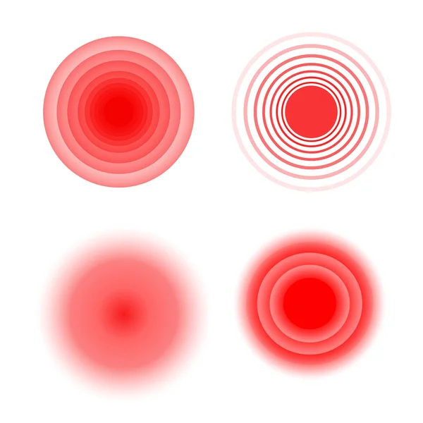 Ein Satz Roter Kreise Auf Weißem Hintergrund Vektor Abstraktes Symbol — Stockvektor