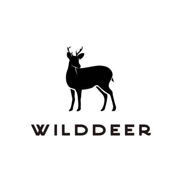 Wildgeweih Buck Elch Logo Vektor Design — Stockvektor