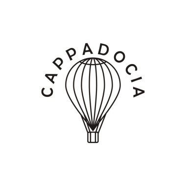 Sıcak hava balonu logo vektör çizgisi çizimi