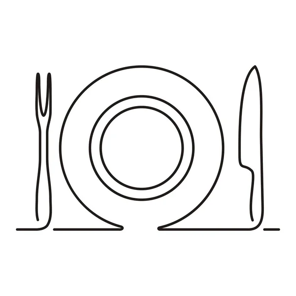 Lžíce Deska Nůž Logo Vektor Ikona Design Pro Restaurace Resort — Stockový vektor