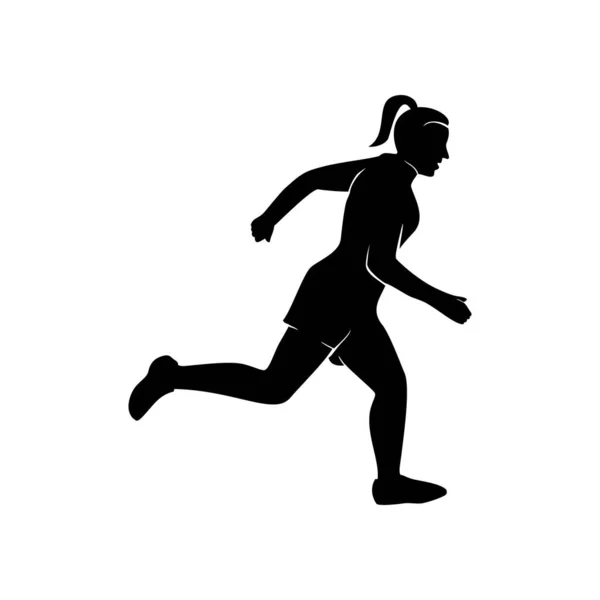 Löpning Manliga Eller Kvinnliga Logotyper Vektordesign — Stock vektor