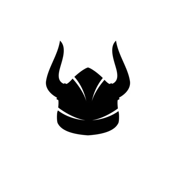 Preto Viking Capacete Logotipo Vetor Design —  Vetores de Stock
