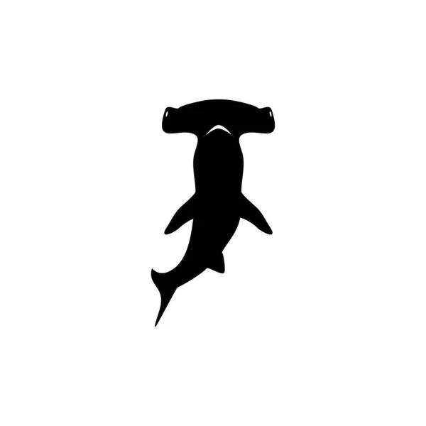 Disegno Vettoriale Logo Silhouette Squalo Martello — Vettoriale Stock