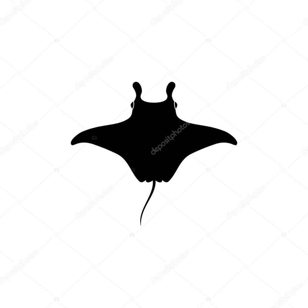 Manta fish silhouette wild animal logo vector design
