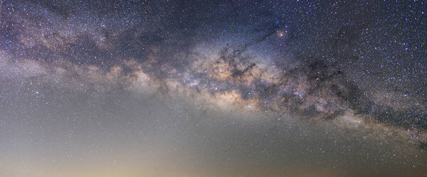 Clearly milky way on night sky with a million star