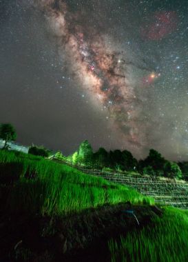 Samanyolu Nan Eyaleti, Tayland pirinç terasında üzerinde
