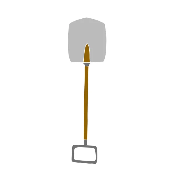 Sketch Shovel Vector Element Design Doodle Style Garden Tool — Stock Vector