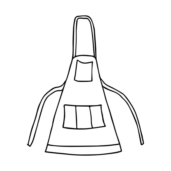 手绘围裙的轮廓 用于设计的矢量隔离元件 — 图库矢量图片