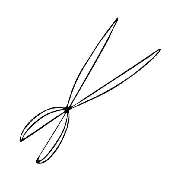 剪子的轮廓 涂鸦的风格 设计中的直线矢量元素 — 图库矢量图片