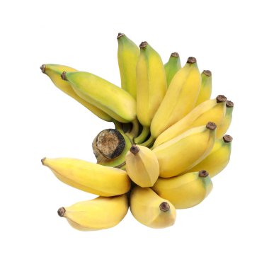 Grup ekili muz veya Tay muz üzerinde izole beyaz ba