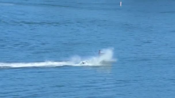 Wellenläufer Schlängelt Sich Durch Blaues Ozeanwasser — Stockvideo