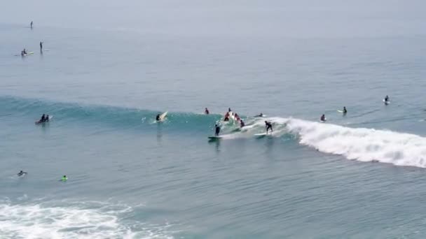 Longboard Surfers Peru — Stockvideo