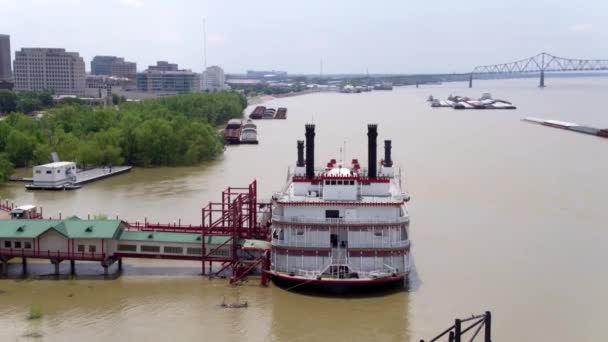 Baton Rouge Rivierboot Casino Mississippi Rivier — Stockvideo