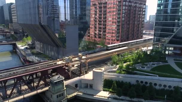 Chicago Şehir Merkezi Tramvayı Videosu — Stok video