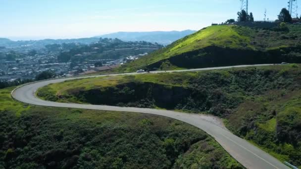 Мотоцикл Схилі Гори Дороги Сан Франциско — стокове відео