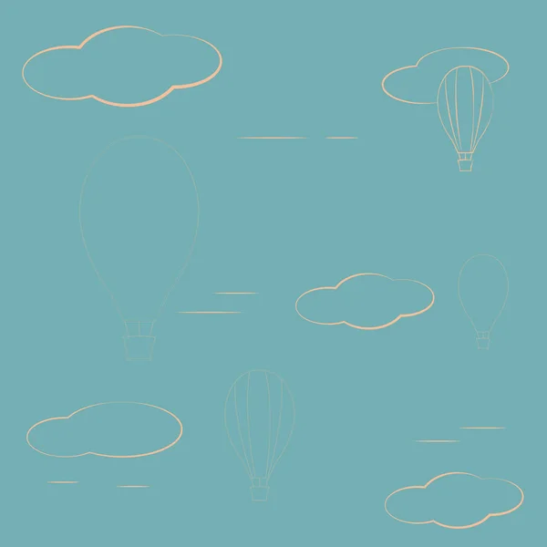 Gökyüzüne karşı bulutlu balonların vektör çizimi