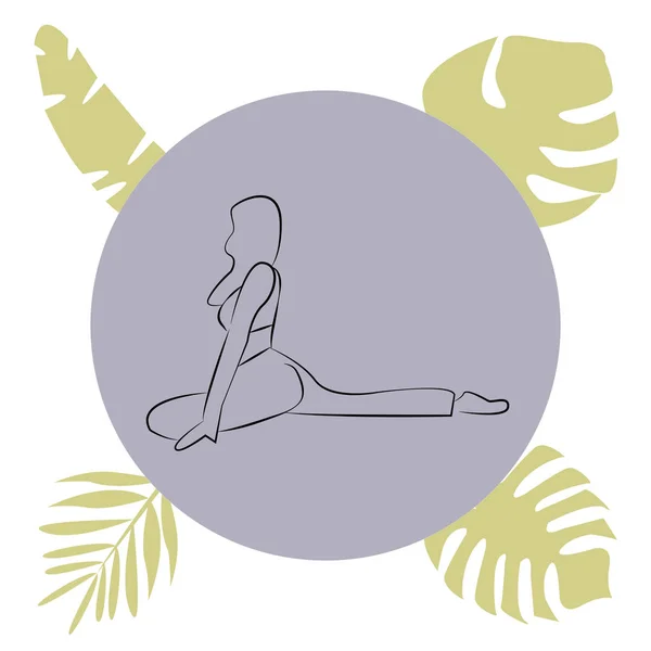 Yogacı kızın doğrusal çizimi 