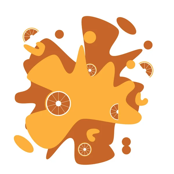 Web üzerinden portakal suyu sıçraması. Vektör illüstrasyonu