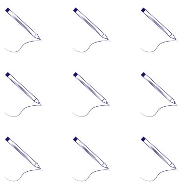  Beyaz arkaplanda mavi kalem deseni