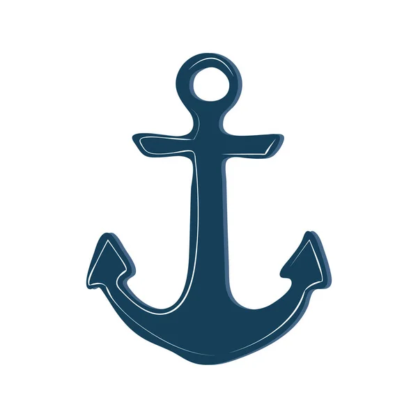 Beyaz arka planda gölgesi olan bir deniz çapasının silueti.