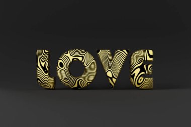 Soyut mektuplar. 3D mesaj. Sevgililer Günü için sevgiler.