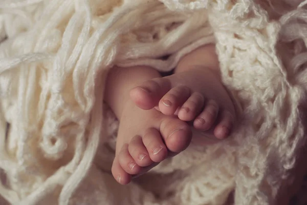 Little legs in plaid — Stock Photo, Image