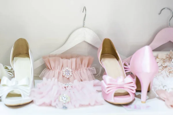 Beautiful garters and shoes — Stock Photo, Image