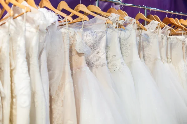 Wedding dress on display — Stock Photo, Image