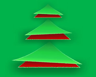 Yırtık yeşil kağıt - Noel ağacı