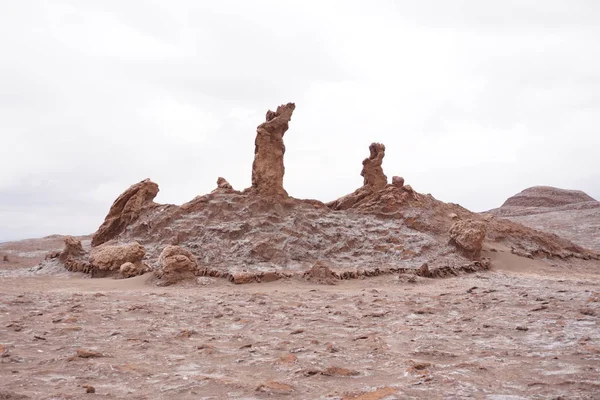 Desierto Con Rocas Dia Nublado — Fotografia de Stock