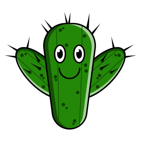 Vektorová Ilustrace Roztomilého Kresleného Kaktusu — Stockový vektor