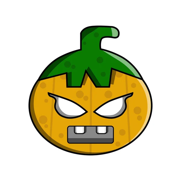 Illustration Vectorielle Personnage Dessin Animé Citrouille Halloween — Image vectorielle