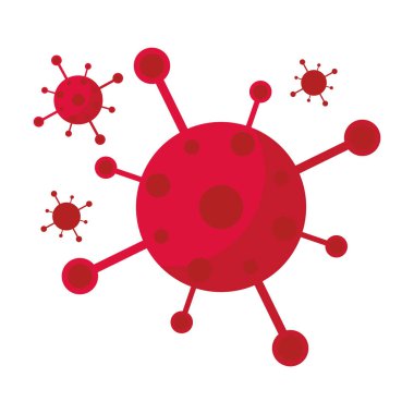 Vector illustration of a corona virus cartoon character in red clipart