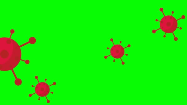 Grön Skärm Bakgrund Video Animation Corona Virus Kör — Stockvideo