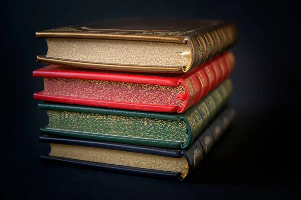 French binding, handmade books, genuine leather case with gold stamping.