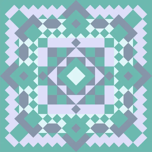 正方形の端三角形のピクセルモザイクと装飾的なパターン 飾りだ 抽象的なテクスチャデザインは ギフトラッピング テンプレート ショールやタイルに使用することができます ベクトル — ストックベクタ