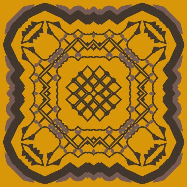 Geometrik şekilli dekoratif desen. Süs. Soyut doku tasarımları arka planlar, tekstil, duvar kağıtları, hediye ambalajları, şablonlar, şallar, halı ve fayanslar için kullanılabilir. Vektör.