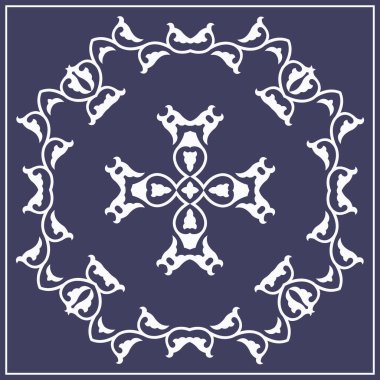 Dekoratif tasarım, dekorasyon ve tasarımın için etnik unsurlar. Kırgız; Kazak; Özbek süslemeleri; simetri dokusu. Şal ve halı için baskı; fayans. Vektör çizimi. Vektör.