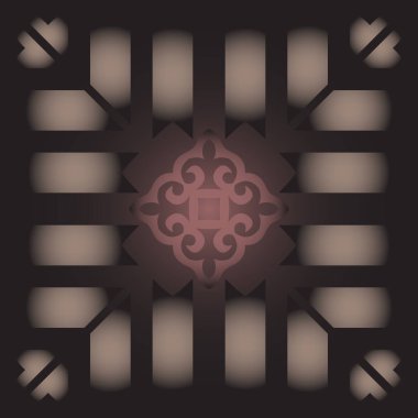 Dekoratif tasarım, dekorasyon ve tasarımın için etnik unsurlar. Kırgız, Kazak, Özbek süsleri. Simetri dokusu. Moda yaratıcı eğilim. Şal ve halı için parmak izi al, fayans. Vektör.